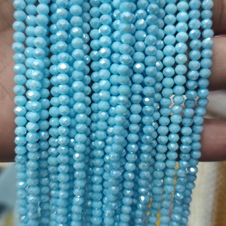 4 mm kristal Mat mavi sedefli 10 dizi