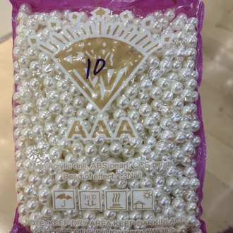 10 mm kaplama plastik inci krem 500 gram paket