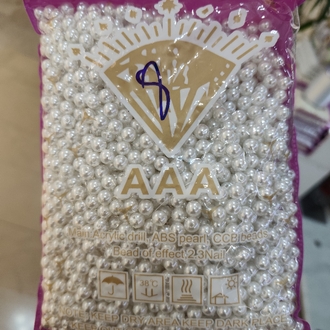 8 mm kaplama plastik inci beyaz 500 gram paket