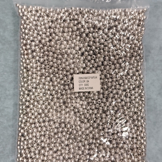6 mm metalik gümüş görünümlü akrilik boncuk 500 gram paket