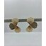 Yarım çiçek gold detaylı küpe