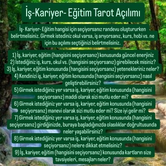 İş- Kariyer- Eğitim Tarot Açılımı