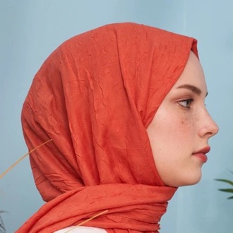 Madame Polo - Bambu Kraş Şal - Mercan