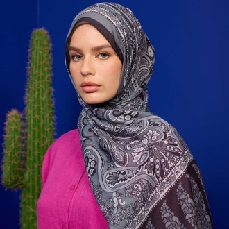 İpekhan Marrakech Koleksiyon Soft Şal 3049 - Koyu Gri Siyah 02