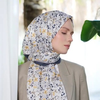 Madame Polo - Seremoni Koleksiyonu Sara Desen Şal - Füme