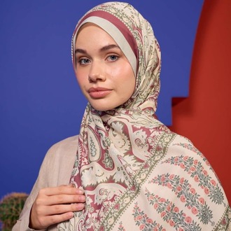 İpekhan Marrakech Koleksiyon Soft Şal 3049 - Krem Kırmızı 05 