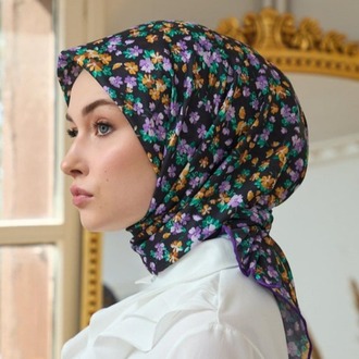 İpekhan Yaz Işıltısı Koleksiyonu Soft Eşarp 1191 - Menekşe Siyah 11