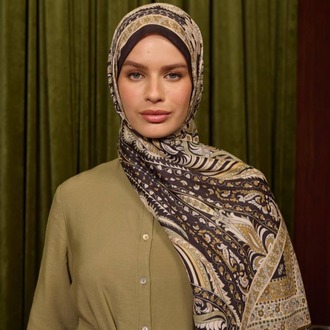 İpekhan Marrakech Koleksiyon Soft Şal 3047 - Siyah Kahve 06