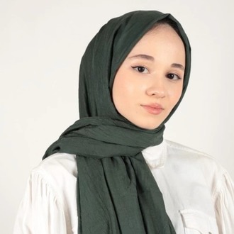 Madame Polo - Bambu Kraş Şal - Yaprak Yeşili