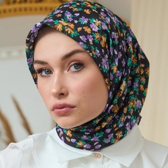 İpekhan Yaz Işıltısı Koleksiyonu Soft Eşarp 1191 - Menekşe Siyah 11