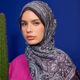 İpekhan Marrakech Koleksiyon Soft Şal 3049 - Koyu Gri Siyah 02