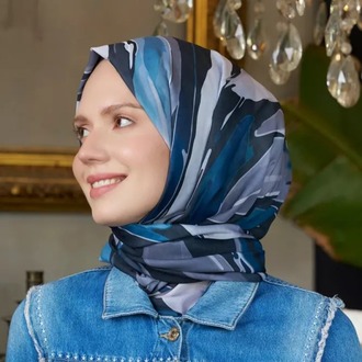 Madame Polo - Seremoni Koleksiyonu Pure Desen Şal - Petrol
