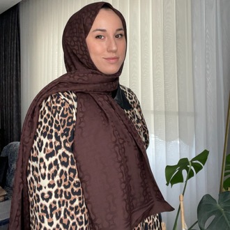 Levidor S Desen Blue Jakar Şal - Kahverengi
