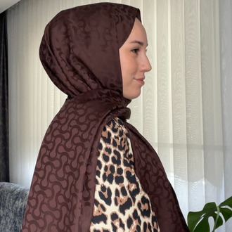 Levidor S Desen Blue Jakar Şal - Kahverengi