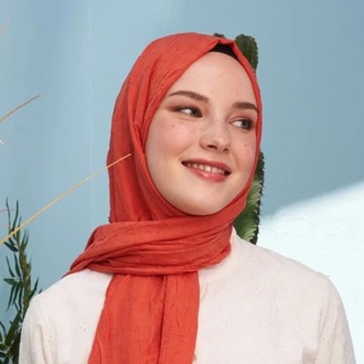 Madame Polo - Bambu Kraş Şal - Mercan