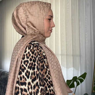 Levidor S Desen Blue Jakar Şal - Sütlü Kahve