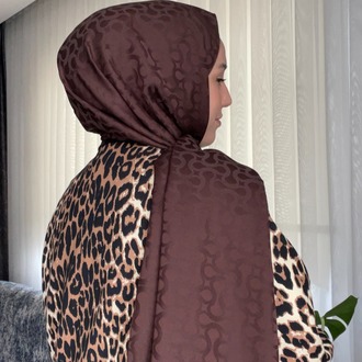 Levidor S Desen Blue Jakar Şal - Kahverengi