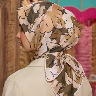 İpekhan Marrakech Koleksiyon Soft Eşarp 1209 - Bej Kahve 09
