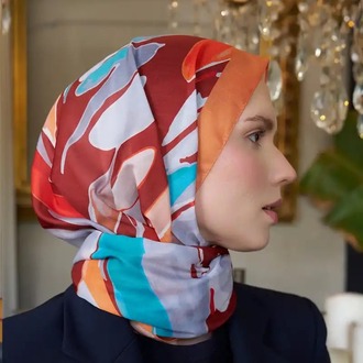 Madame Polo - Seremoni Koleksiyonu Pure Desen Şal - Şeftali