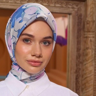 İpekhan Marrakech Koleksiyon Soft Eşarp 1209 - Mavi Lila 12