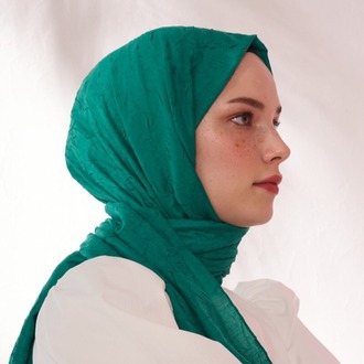 Madame Polo - Bambu Kraş Şal - Bennetton Yeşili