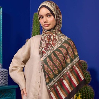 İpekhan Marrakech Koleksiyon Soft Şal 3049 - Orman Yeşili Siyah 07