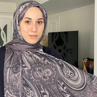 Luvensara Desenli Ipek Şal Pd1 - Füme