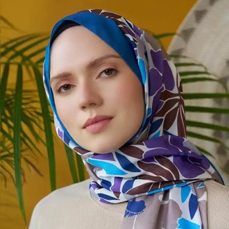 Madame Polo - Seremoni Koleksiyonu Blossom Desen Şal - İndigo