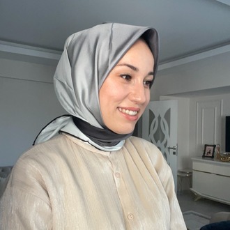 Levidor - Geçişli Twill İpek Eşarp - Siyah/Gri