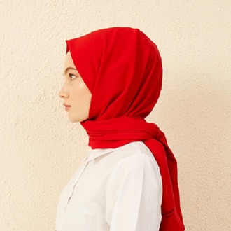 Madame Polo Luxury Pamuk Kraş Şal - Kırmızı