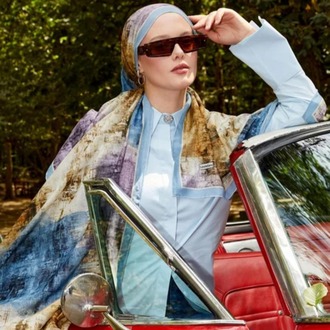 Luvensara Silk Elite Şal | Pastel Mavi