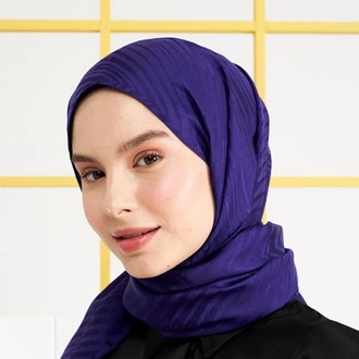 Madame Polo İpeksi Jakar Italyan Şal Zikzak Desen - Mor