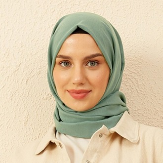 Madame Polo Luxury Pamuk Kraş Şal - Uçuk Yeşil