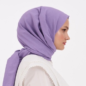Madame Polo Luxury Pamuk Kraş Şal - Lila