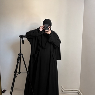 Çift kollu hijab takım(siyah)