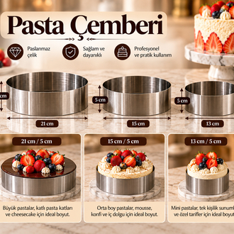 Pasta çemberi 3 lü set