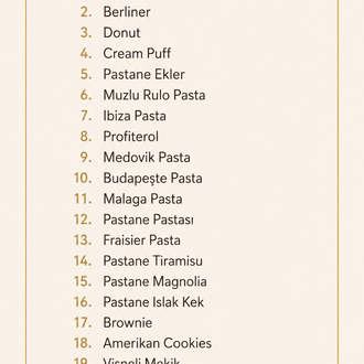 Profesyonel Pastane Ürünleri Paketi