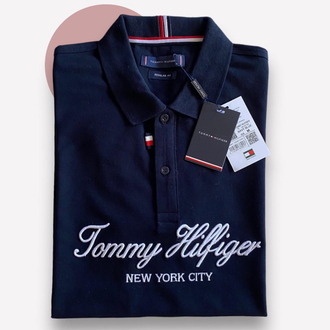 Tommy Hilfiger İmza Serisi Lacivert Polo Yaka T-shirt