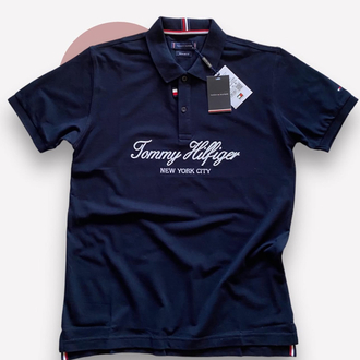 Tommy Hilfiger İmza Serisi Lacivert Polo Yaka T-shirt