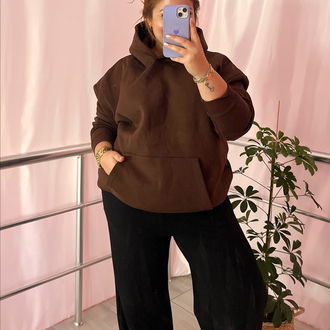 Kahverengi kapüşonlu sweat