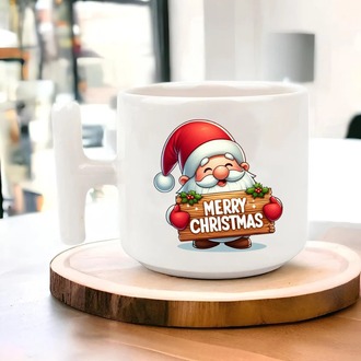 Yeni Yıl Yılbaşı Noel Tasarımlı T Kulp Seramik Kupa