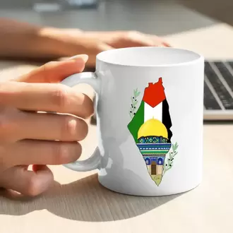 Filistin Tasarımlı Baskılı Kupa Bardak , Gazze Kupa Bardak , Kudüs Kupa Bardağı Klasik