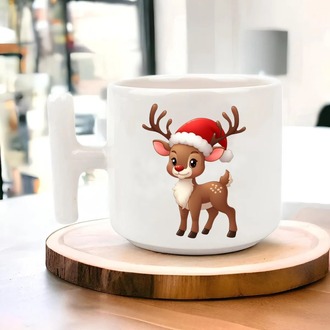 Yeni Yıl Yılbaşı Noel Tasarımlı T Kulp Seramik Kupa