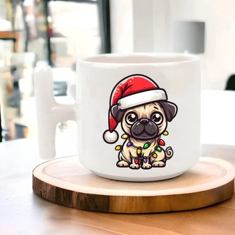 Yeni Yıl Yılbaşı Noel Tasarımlı T Kulp Seramik Kupa