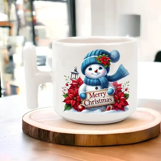 Yeni Yıl Yılbaşı Noel Tasarımlı T Kulp Seramik Kupa