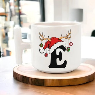 Yeni Yıl Yılbaşı Noel Tasarımlı T Kulp Seramik Kupa