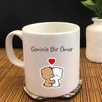 Beyaz Kupa - Sevgililer Günü Seninle Bir Ömür