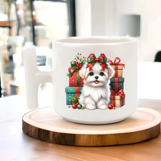 Yeni Yıl Yılbaşı Noel Tasarımlı T Kulp Seramik Kupa