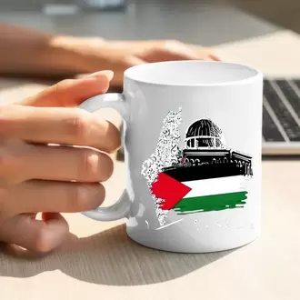 Filistin Tasarımlı Baskılı Kupa Bardak, Gazze Kupa Bardak, Kudüs Kupa Bardağı Klasik