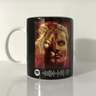 SarıKırmızı Aslan Tasarımlı Kişiye Özel AşkınOlayım SpotifyKodlu Hediye Kupa Bardak